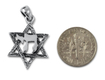 Star of David with Hebrew Chai, 925 Sterling Silver Pendant Necklace