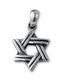 Star of David with Cut Line Design, 925 Sterling Silver Pendant Necklace