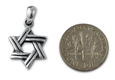 Star of David with Cut Line Design, 925 Sterling Silver Pendant Necklace
