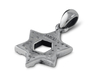 Star of David with Cut Line Design, 925 Sterling Silver Pendant Necklace