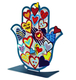 Dorit Judaica Free Standing Hamsa Sculpture, Hearts and Verses of Love