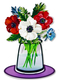 Dorit Judaica Free-Standing Sculpture - Colorful Bouquet of Anemones