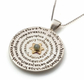 HaAri Kabbalah Wheel Pendant Necklace Silver & Gold, Hand Engraved Divine Names
