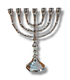 Small Nickel Seven Branch Menorah - 8 Inches