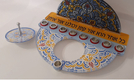 Dorit Judaica Chanukah Menorah with Detachable Dreidel  Fleur de Lys Design