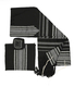 Gabrieli Handwoven Samuel Black Wool Tallit Set White Stripes