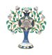 Gleaming Free Standing Enamel Pomegranate Tree, Green and Blue - Home Blessing