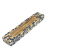 Wood Mezuzah Case with Mosaic Design, Blue and Cream - Gold Shin
