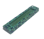 Wood Mezuzah Case with Mosaic Design, Dark Blue on Turquoise - Gold Shin
