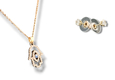 Hamsa Pendant Necklace with Stud Earrings, Rhodium  Choice of Silver or Gold