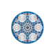 Dorit Judaica Seder Plate, Mandala Design with Glass Bowls - Blue and Orange