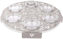 Dorit Judaica Laser Cut Seder Plate with Cutout Pomegranates and Glass Bowls