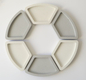 Graciela Noemi Handcrafted Modular Passover Seder Plate - Gray- White