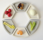 Graciela Noemi Handcrafted Modular Passover Seder Plate - Gray- White