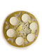 Iris Design, Raised Handmade Seder Plate with Cutout Bird and Leaves  Gold