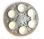 Iris Design, Raised Handmade Seder Plate with Cutout Bird and Leaves  Silver