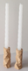 Graciela Noemi Handcrafted Origami Shabbat Candlesticks - Dark Terracotta Color