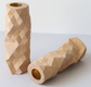 Graciela Noemi Handcrafted Origami Shabbat Candlesticks - Dark Terracotta Color