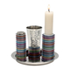 Yair Emanuel Contemporary 4-Piece Havdalah Set, Stacked Discs - Colored