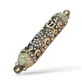 Small Pewter Mezuzah Case with Stones Enamel and Swirl Design - Choice of Colors