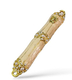 Small Metal and Pewter Mezuzah Case with Band of Gleaming Stones, Enamel - Color Choice