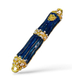 Small Metal and Pewter Mezuzah Case with Band of Gleaming Stones, Enamel - Color Choice
