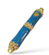 Small Metal and Pewter Mezuzah Case with Band of Gleaming Stones, Enamel - Color Choice