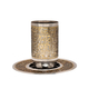 Yair Emanuel Kiddush Cup Set, Pomegranate Cutout - Stainless Steel and Brass