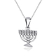 Sterling Silver Necklace with 7-Branch Temple Menorah Image Pendant