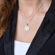 Two Tone Pendant Necklace, Gold Plated Tree of Life in Sterling Silver Frame