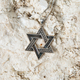 Sterling Silver Necklace, Star of David Pendant � Bead and Smooth Design