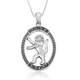 Sterling Silver Pendant Necklace, Lion Of Judah in Oval Frame with Hebrew Words