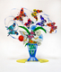 David Gerstein Free Standing Double Sided Colored Flower Vase Sculpture - Harmony