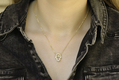 Yellow-Gold Plated Sterling Silver Necklace with Hamsa Pendant, Zircon Decorated