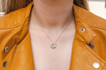 Stainless Steel Pendant Necklace with Decorative Star of David and Zircons
