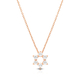 Star of David Pendant on Rose-Gold Plated Sterling Silver Necklace - Zircons