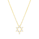 Star of David Pendant on Yellow-Gold Plated Sterling Silver Necklace - Zircons