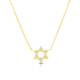 Yellow Gold Plated Sterling Silver Necklace - Star of David with Zircons Pendant