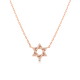 Rose Gold Plated Sterling Silver Necklace - Star of David with Zircons Pendant