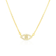 .925 Sterling Silver & Yellow Gold Plated Necklace with Zircons - Evil Eye Charm