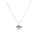.925 Sterling Silver Necklace with Blue & White Zircons - Evil Eye Charm Pendant