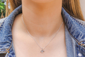 .925 Sterling Silver Necklace with Blue & White Zircons - Evil Eye Charm Pendant