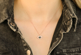 Sterling Silver Necklace with Rose Gold Plate & Pendant Evil Eye Charm - Zircons