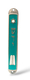 Small Metal Mezuzah Case, Ten Commandments with Star of David - Green-Blue Enamel