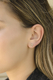 Sterling Silver Stud Earrings with Zircons, Heart Shape - Gold Plated or Silver