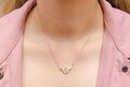 Sterling Silver Necklace with Angels Wings and Zarcons  Silver or Rose Gold