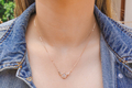 Sterling Silver Necklace with Angels Wings and Zarcons  Silver or Rose Gold