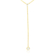 Sterling Silver Necklace Plated with Yellow Gold - Lariat Pendant with Zircons