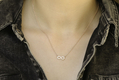 Sterling Silver Necklace, Infinity Zircon Pendant - Yellow or Rose Gold or Silver