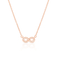 Sterling Silver Necklace, Infinity Zircon Pendant - Yellow or Rose Gold or Silver